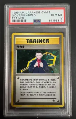 (PSA 10 Gem Mint) 1999 Pokemon Giovanni Trainer Holo Japanese Gym 2 - Image 1