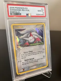 Pokemon Zangoose 21 EX Emerald Reverse Holo Rare 2005 PSA 10 Gem Mint Low Pop 13 - Image 3