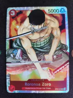 EXACT CARD PICTURED One Piece TCG Straw Hat Crew Deck ST01-013 Roronoa Zoro Foil - Image 1