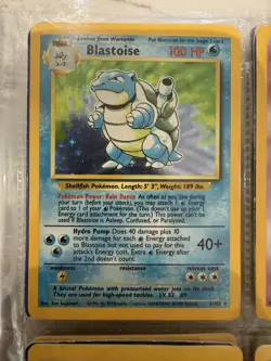 Pokemon TCG Blastoise Holo Unlimited Holo Rare Card Base Set 2/102 NM - Image 1