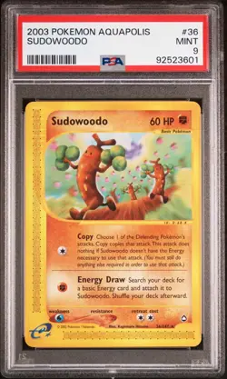 2003 POKEMON AQUAPOLIS SUDOWOODO #36 POP 25 PSA 9 - Image 1
