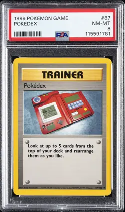 1999 POKEMON BASE SET UNLIMITED #87 POKEDEX PSA 8 - Image 1