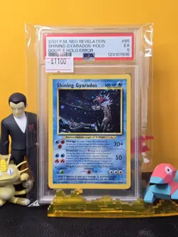 Shining Gyarados 65 Double Holo Error Neo Revelation PSA 5 Pokemon 2001 - Image 1