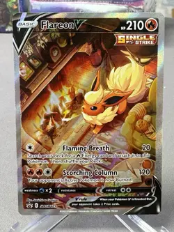 2021 Pokemon Sword Shield Flareon V SWSH179 Black Star Promo Card Full Art NM - Image 1