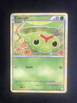 Pokemon Card Caterpie 57/123 HeartGold and SoulSilver LP/MP - Image 1