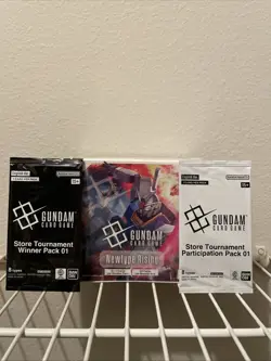 1X GUNDAM CARD Newtype Rising Booster Box GD01 English + 2 Promo Store Packs - Image 1
