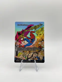 Magic The Gathering Spider-Man Feed the Swarm FOIL BORDERLESS MYTHIC 0016 NM - Image 1