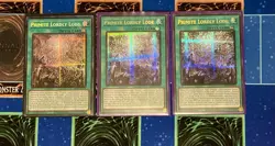 2025 YUGIOH 1ST ED BLMM SECRET RARE PRIMITE LORDLY LODE X3 NM SET - Image 1