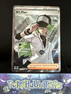 Pokemon Card N’s Plan 163/086 Black Bolt Full Art Trainer Near Mint - Image 1
