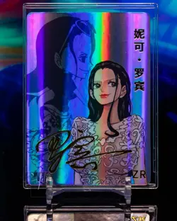 Nico Robin - One Piece ZR Flash Gold Foil Signed Card Anime Waifu - Image 1