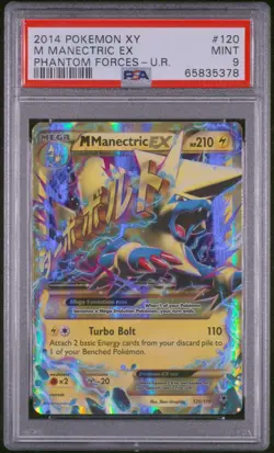2014 POKEMON XY PHANTOM FORCES ULTRA RARE #120 M MANECTRIC EX PSA 9 - Image 1