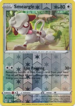 Reverse Holo Smeargle 128/203 Rare Evolving Skies Pokemon TCG - Image 1