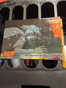 1999 Topps Pokemon First Movie Rebirth Ash Foil #38 Blue Logo - Image 1