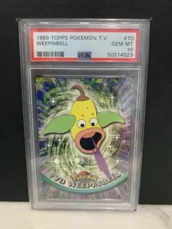 PSA 10 Weepinbell 1999 Topps Pokemon TV Series #70 - Image 1