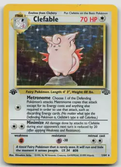Clefable 1/64 1st Edition Holo Rare Pokemon TCG Jungle HP - Image 1