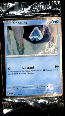 SEALED Snorunt Snowflake Stamp Promo PAR 037/182, NM Pokemon Card - Image 1