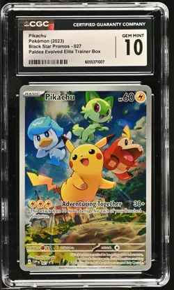 PIKACHU Scarlet & Violet Paldea Evolved Promo #027 CGC 10 Pokemon - Image 1