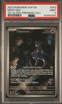 2023 POKEMON SVP EN-SV BLACK STAR PROMO #052 MEWTWO 151 ULTRA-PREMIUM COLL PSA 9 - Image 1