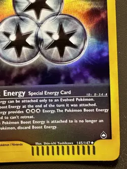 Pokemon Card Boost Energy 145/147 Aquapolis Reverse Holo 2003 ENG EXCELLENT + - Image 5