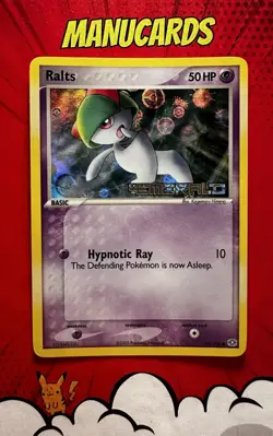 Pokemon Card Ralts 61/106 Reverse Holo Stamp EX Emerald 2005 ENG NEAR MINT - Image 1