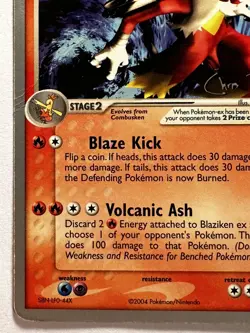 Pokemon Card Blaziken EX 89/95 World Championship 2004 Chris Fulop ENG POOR - Image 5