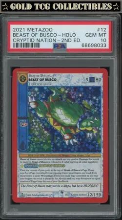 PSA 10 ⭐ MetaZoo Beast of Busco 12 Holo Cryptid Nation 2nd Edition Card - Image 1