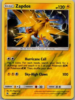 Zapdos 24/68 Reverse Holo Hidden Fates - Pokemon Card - NM - Image 1