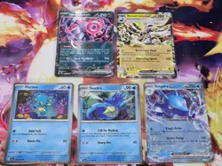 Kingdra, Munkidori, Revavroom EX Shrouded Fable Pokemon 5 Card LOT Cosmo Holos. - Image 1