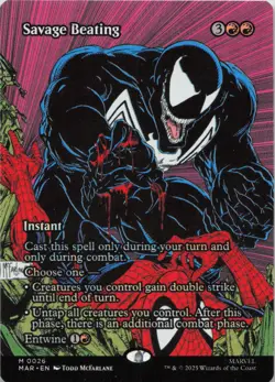 Savage Beating (Borderless) M Marvel Eternal-Legal 26 LP-NM MTG - Image 1
