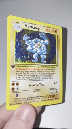 Pokemon TCG Machamp Holo Rare 1st Edition Base Set, 8/102, Vintage 1999 - Image 2