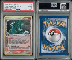 2005 POKEMON EX DELTA SPECIES #16 TYRANITAR-REVERSE FOIL PSA 9 - Image 3