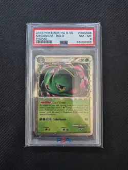 Pokemon HG & SS Black Star Promo HGSS08 Meganium Prime Holo PSA 8 NM MINT - Image 1