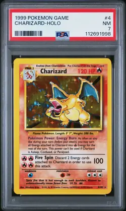 1999 POKEMON GAME #4 CHARIZARD-HOLO PSA 7 - Image 1