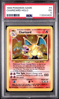 Pokemon TCG - Charizard - 4/102 - Rare - Holo - Base Set Unlimited [PSA 5 EX] - Image 1