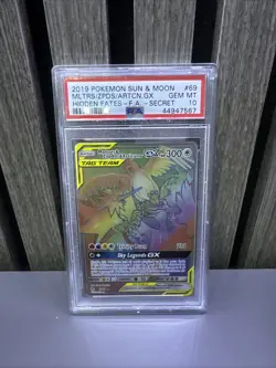 Pokemon Moltres Zapdos Articuno GX Rainbow 69/68 Hidden Fates 2019 PSA 10 Gem MT - Image 2