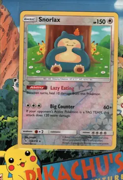 Pokemon TCG Snorlax 158/214 Sun & Moon Unbroken Bonds Reverse Holo NM - Image 1