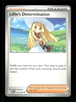 Lillie's Determination Uncommon ME01: Mega Evolution 119/132 NM Pokemon NM - Image 1