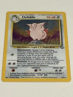 Pokemon TCG Clefable Jungle Set 1/64 Holo Rare 1999 WOTC - LP/MP - Image 1