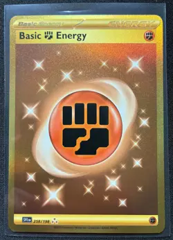Pokemon 2023 Scarlet & Violet Basic Fighting Energy 258/198 Gold Hyper Rare NM - Image 1