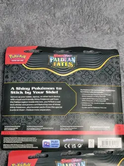 Pokemon Paldean Fates Tech Sticker Collection 3 Booster Pack Blister Lot Of 2 - Image 2