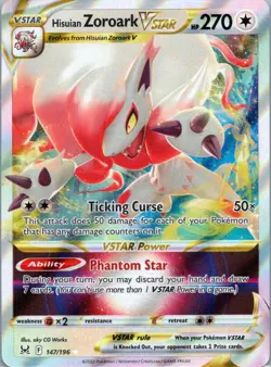 Pokemon TCG Hisuian Zoroark VSTAR 147/196 Lost Origin NM - Image 1