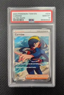 Pokemon - Carmine (Full Art) - Twilight Masquerade - 204/167 - PSA 10 Gem Mint - Image 1