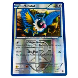 💥 Pokemon TCG Chatot 77/101 Black & White Plasma Blast Reverse Holo - Image 1