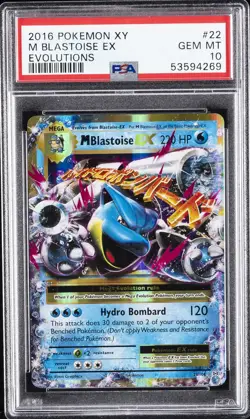 2016 POKEMON XY EVOLUTIONS #22 M BLASTOISE EX PSA 10 - Image 1