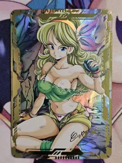 DragonBall Z Super Hero DBZ Blonde LaunchWaifu Custom Anime Sexy Holo Foil Card - Image 1