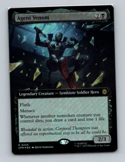 1x FOIL Agent Venom Extended Art (0255) Spider-Man SPM MTG Magic NM - Image 1