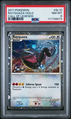 2011 POKEMON CALL OF LEGENDS #SL10 RAYQUAZA-HOLO PSA 8 - Image 1