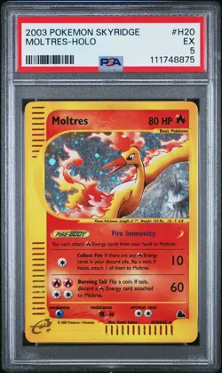 2003 POKEMON SKYRIDGE #H20 MOLTRES-HOLO PSA 5 - Image 1