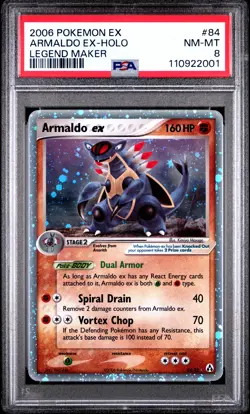 2006 POKEMON EX LEGEND MAKER #84 ARMALDO EX-HOLO PSA 8 - Image 1