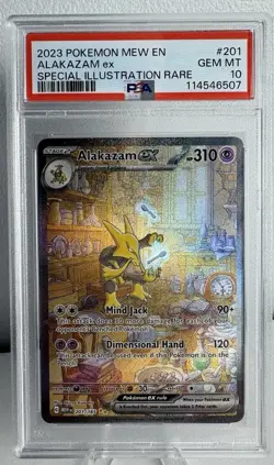 2023 POKEMON MEW EN-151 ALAKAZAM EX SIR PSA GM 10 English #201 - Image 1